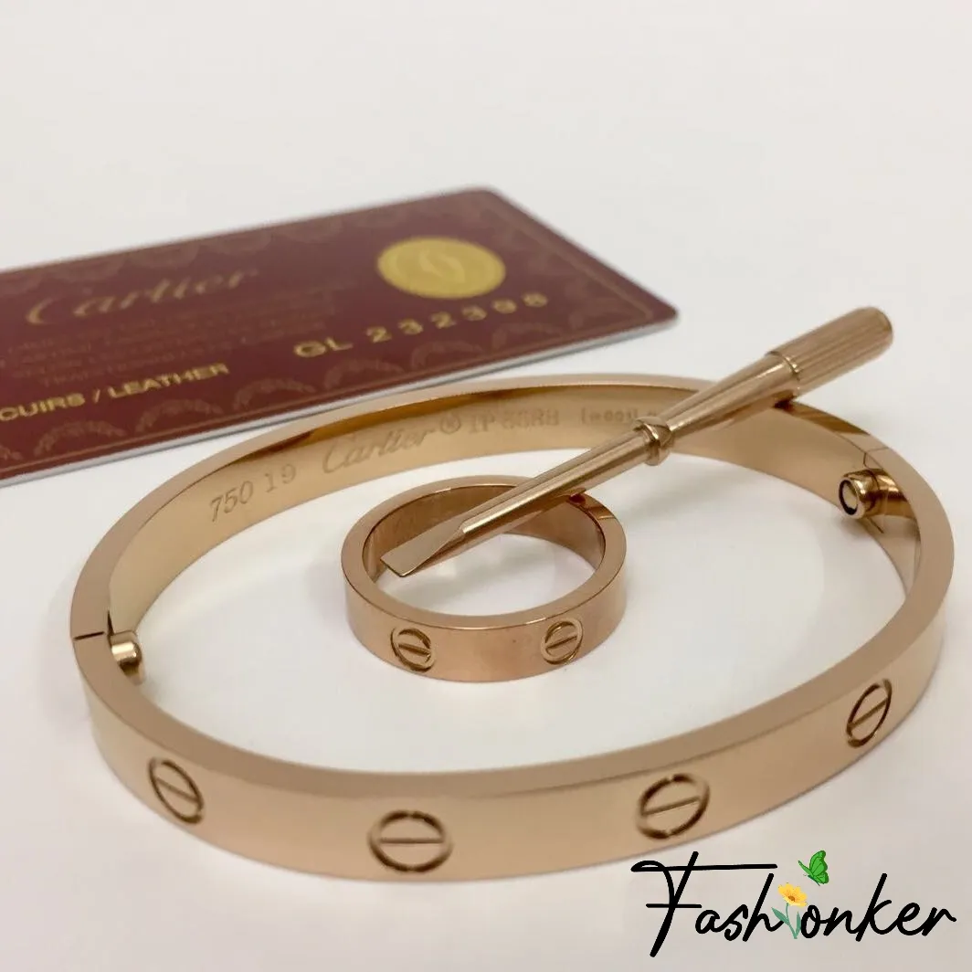 Best Price Cartier Bracelet and Ring Rose Gold