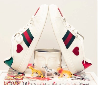 Best Price Gucci Heart Sneakers