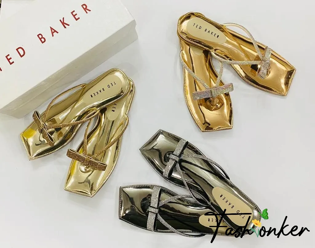 Best Price Ted Bakers Slippers Fancy Bow Slippers